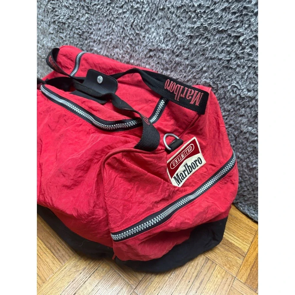Vintage‎ 90s Marlboro Unlimited Racing Team Red Duffle Gym Bag
